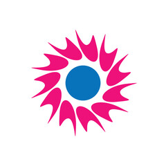 pink blue 11 petal flower design vector illustration eps 