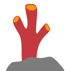 Obraz premium Coral Plants With Sea Stone Habitat