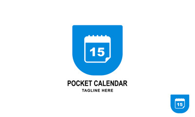 Pocket Calendar Logo Design Template. Calendar Time Schedule Icon Vector Illustration Logo Template.