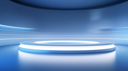 Abstract futuristic technology background, Minimalistic blue architectural background, modern design for poster, cover, branding, website, product showcase, AI generated.