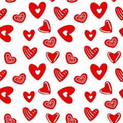 Seamless love heart design vector background. Seamless pattern on Valentine s day. The seamless texture with heart.