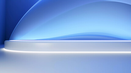 Abstract futuristic technology background, Minimalistic blue architectural background, modern design for poster, cover, branding, website, product showcase, AI generated.