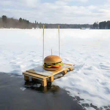 Hamburger in the winter aura
