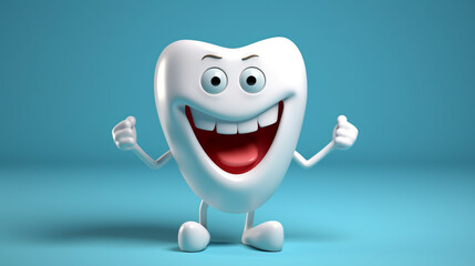3D Realistic Happy Tooth Characters