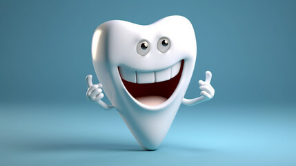 3D Realistic Happy Tooth Characters