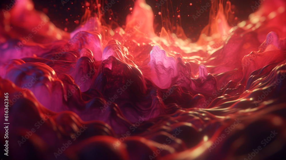 Poster 3d rendering of abstract fractal shape. creative background design with vibrant colors. generative a