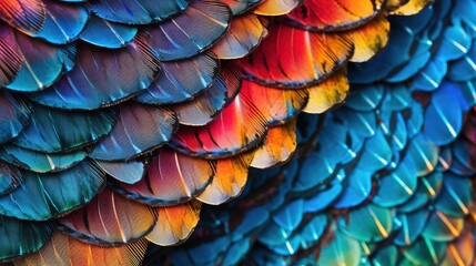 Closeup of the colorful scales of a butterfly's wing