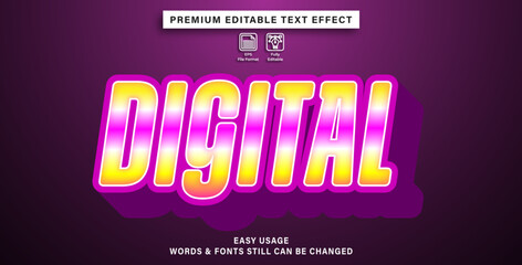 Beautiful editable text effect digital style
