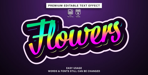 Beautiful editable text effect flowers style