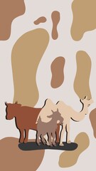 cow, goat and camel illustration for eid adha