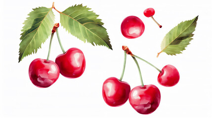 Kirsche cherry in Watercolor with Generative AI	