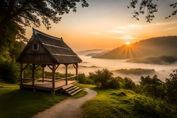 Lake Bled Slovenia. Beautiful mountain lake with small Pilgrimage Church.
