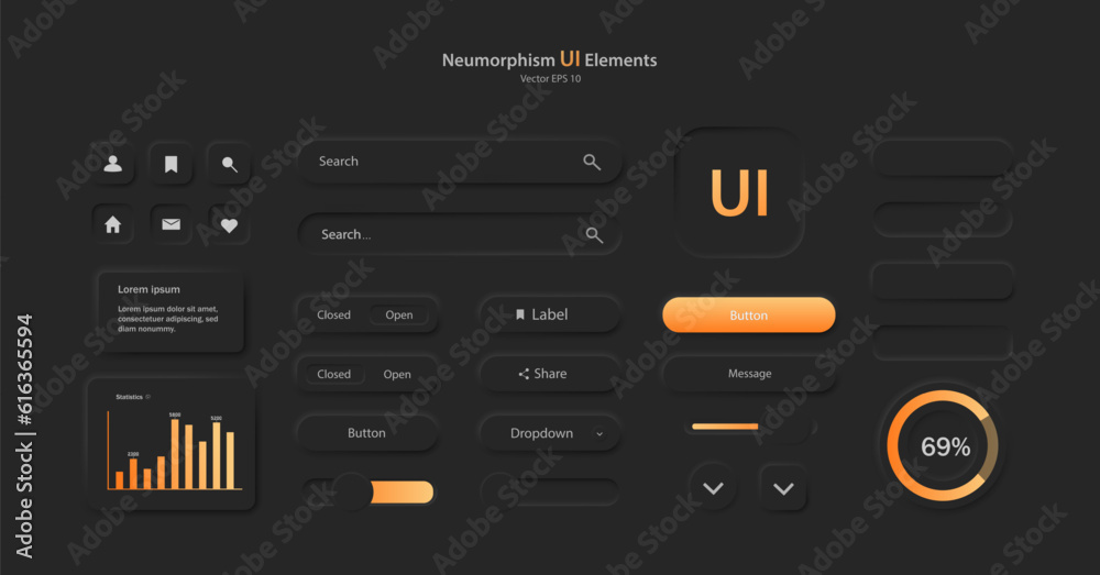 Poster a set of user interface elements for a mobile application. a collection of icons for user interface 