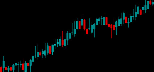 business candle stick chart, stock market, uptrend, börse, 3d rendering, aufstiegs- und falldiagramm für finanzinvestitionen, börsenkurs, absatzmarkt, wertpapier, bitcoin, close-up, black background  