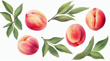 Pfirsich, peach in Watercolor with Generative AI
