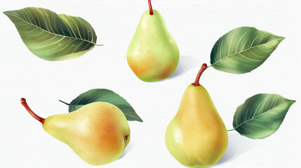Birne, Pear in Watercolor with Generative AI