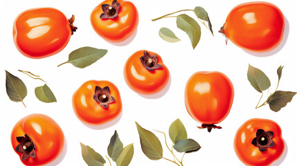 Kakifrucht, persimmon in Watercolor with Generative AI