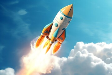 Cosmic Soar Rocket Launching and Soaring Through the Skies.AI