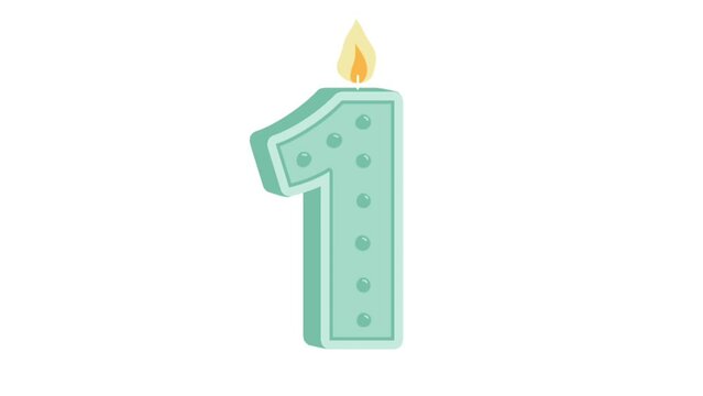 Three to one countdown in Birthday theme floating Candle font number in isolated white background. Three to one countdown. Birthday font Number. One to three reverse counting