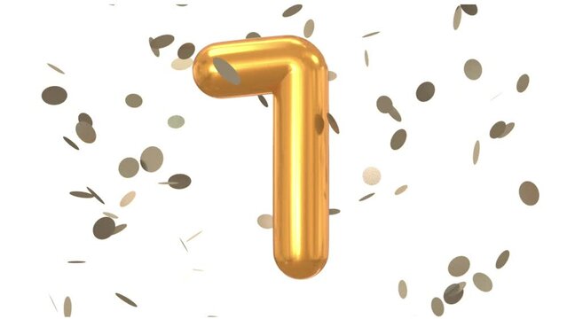 Three to one countdown in Birthday theme floating Candle font number in isolated white background. Three to one countdown. Birthday font Number. One to three reverse counting