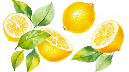 Zitrone, lemon in Watercolor with Generative AI