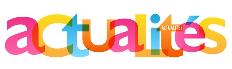 ACTUALITES (NEWS in French) colorful vector typography banner