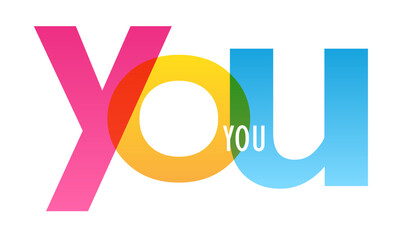 YOU colorful vector typography banner