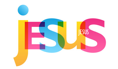 JESUS colorful vector typography banner