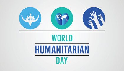 World humanitarian day (WHD) is observed every year on August 19.World Humanitarian Day horizontal banner template