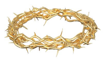 Gold crown of thorns on transparency background. Png transparency