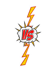 Cartoon VS Versus with Lightning Bolt © Grunge Designs
