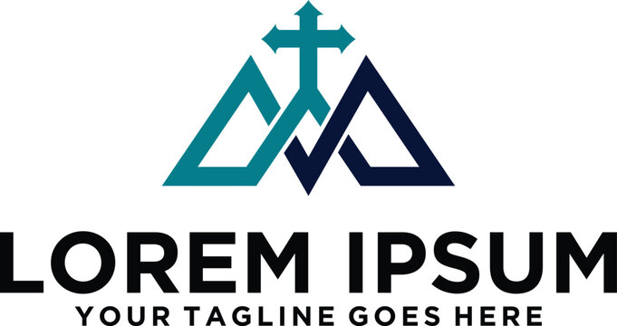 Church letter M icon logo