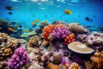 Obraz na płótnie Canvas Vibrant Coral Reef Colorful Coral Colony