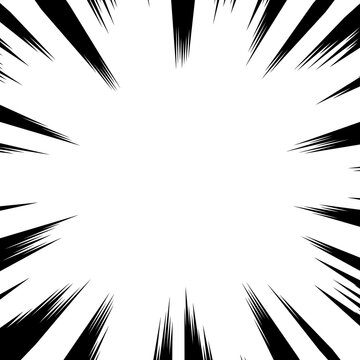 Comic radial speed lines background. black and white abstract background