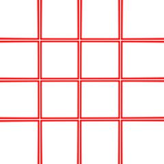 red and white boxes on white. white and red wall. white and red squares