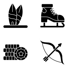 Pack of Outdoor Activities Solid Icons

