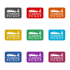 Curbside Pickup icon isolated on white background. Set icons colorful