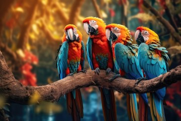 Colorful Macaws Vibrant Parrots