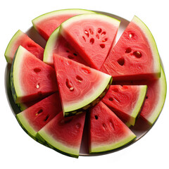 Fresh sliced organic watermelon as package design element, cut out isolated