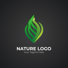 Gradient Vector Logo Concept with Flat Design Elements Inspired by Nature