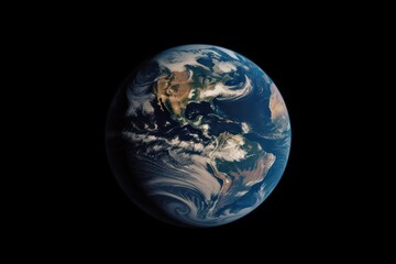 Planet earth isolated on black background. Generative AI