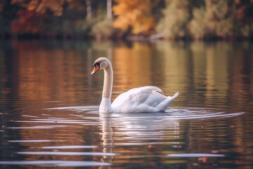 Fototapeta premium Graceful Swan Elegant Waterbird