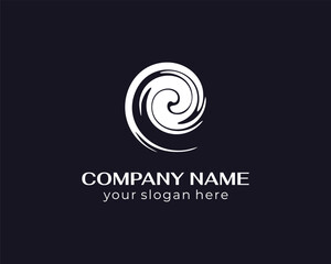 Round spiral logo. Swirling elegant waves of fabric. Template for creating a unique luxury design, logo, fashion, studio, boutique, spa center. Vector