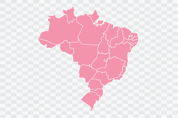 Brazil Map. Rose Color Background quality files png