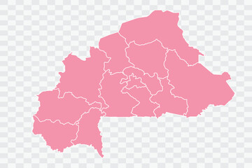 Burkina Faso Map Rose Color Background quality files png
