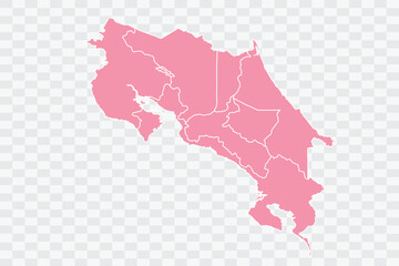 Costa Rica Map Rose Color Background quality files png