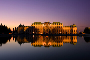 Upper Belvedere Reflections at Dusk - Vienna, Austria