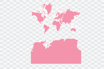 Continents With Antarctica Map Rose Color Background quality files png