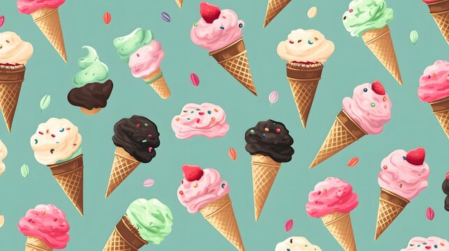 Ice cream background pattern.