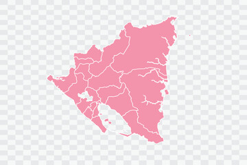 Nicaragua Map Rose Color Background quality files png